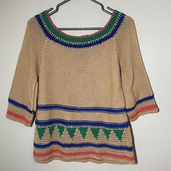 Alberta Ferretti stone-detailing cotton knitted sweater size US 8 - Picture 4 of 8